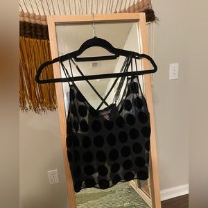 Black sheer polka dot top from Victoria’s Secret